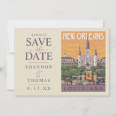 New Orleans, LA | De datum opslaan Save The Date (Voorkant)