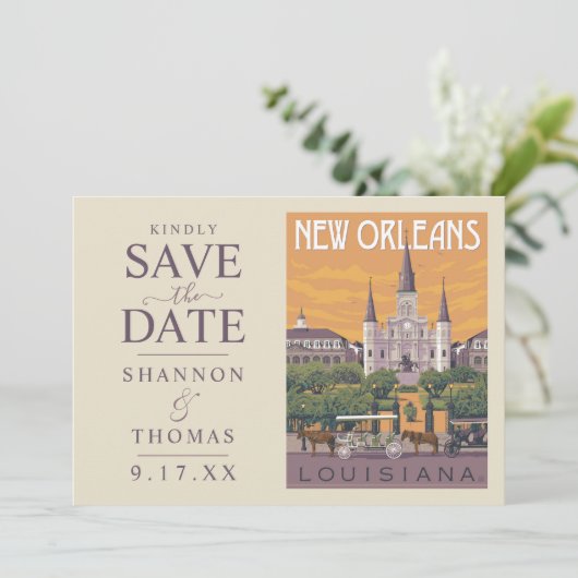 New Orleans, LA | De datum opslaan Save The Date (Staand voorkant)