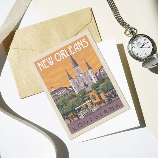 New Orleans, LA | De datum opslaan Uitnodiging Briefkaart
