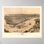 New Orleans, LA Panoramic Map - 1851 Poster (Voorkant)