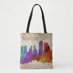 New Orleans, LA   Waterverf City Skyline Tote Bag