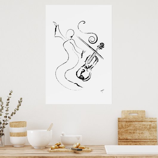 New Orleans Lady - Violin on Wrapped Canvas Poster (Keuken)