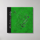 New Orleans Lady - Violin Wrapped Canvas - groen (Voorkant)