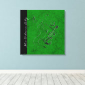New Orleans Lady - Violin Wrapped Canvas - groen Afdruk (Insitu (Houten vloer))