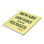 New Orleans Let op losse vrouwen Tegeltje (Zijkant)