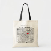 New Orleans Liefde Locator Stadsplattegrond Bruilo Tote Bag (Voorkant)