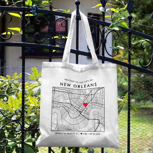 New Orleans Liefde Locator Stadsplattegrond Bruilo Tote Bag