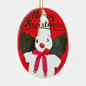 New Orleans Little Snowman Keramisch Ornament (Achterkant)