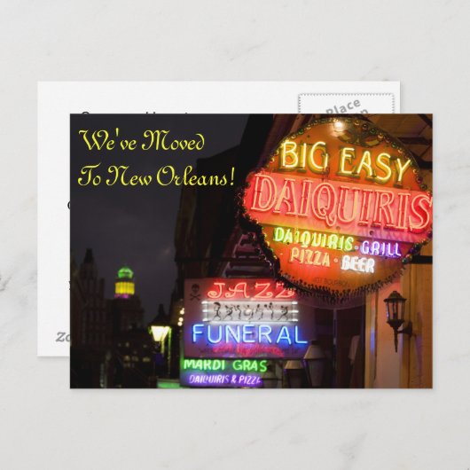New Orleans Louisiana Adreswijziging Aankondigingskaart (Voorkant / Achterkant)
