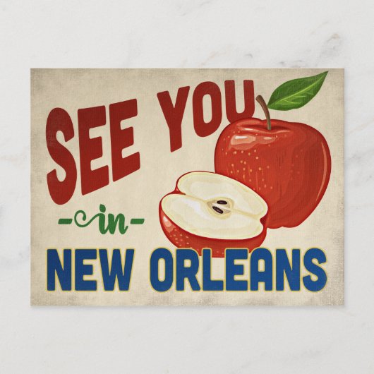 New Orleans Louisiana Apple - Vintage Travel Briefkaart (Voorkant)