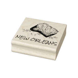 New Orleans Louisiana Beignet Pastry Foodie Stamp Rubberstempel