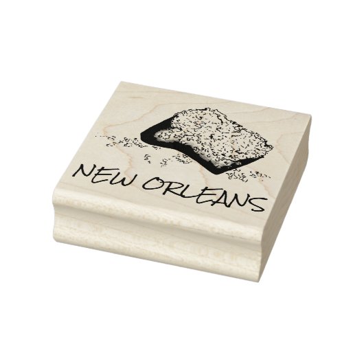 New Orleans Louisiana Beignet Pastry Foodie Stamp Rubberstempel (Stempel)