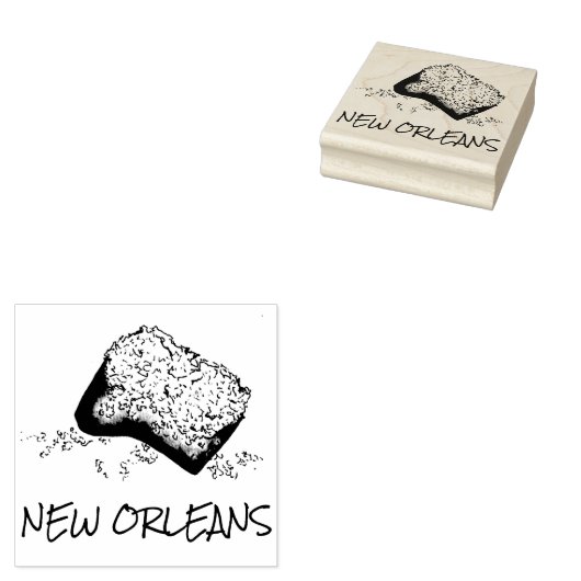 New Orleans Louisiana Beignet Pastry Foodie Stamp Rubberstempel (Gestempeld)