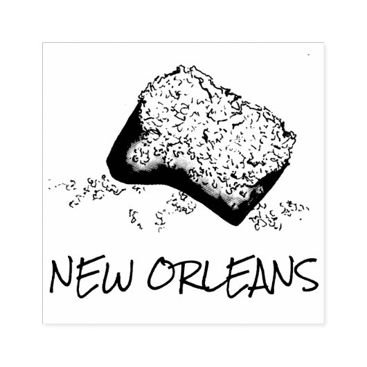 New Orleans Louisiana Beignet Pastry Foodie Stamp Rubberstempel (Afrduk)