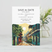 New Orleans Louisiana Bewaar de datum Retro Kaart (Staand voorkant)