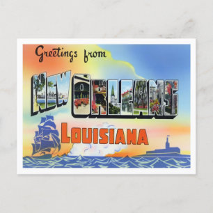 New Orleans, Louisiana Big Letters Briefkaart