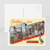 New Orleans, Louisiana Big Letters Briefkaart (Voorkant / Achterkant)