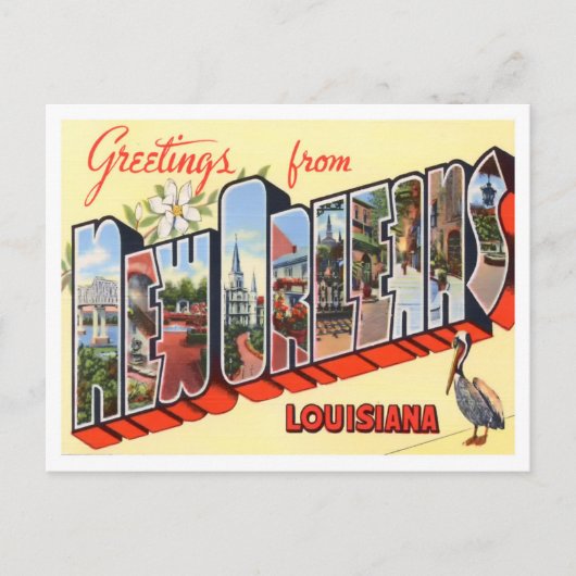 New Orleans, Louisiana Big Letters Briefkaart (Voorkant)