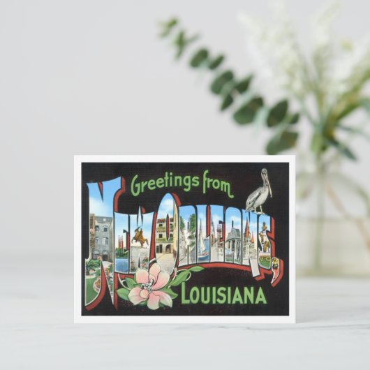 New Orleans, Louisiana Big Letters Briefkaart (Staand voorkant)