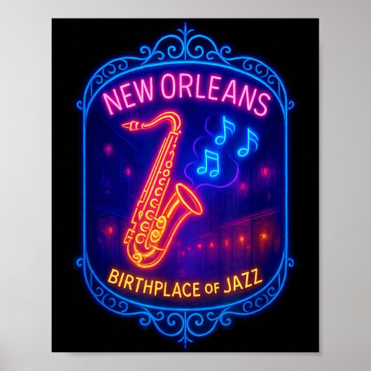 New Orleans, Louisiana, Birthplace Of Jazz  Poster (Voorkant)