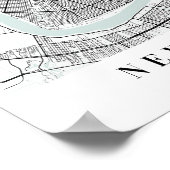 New Orleans Louisiana Blue Water Street Map Poster (Hoek)