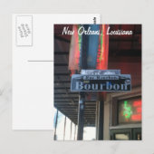New Orleans Louisiana Bourbon Street Briefkaart (Voorkant / Achterkant)