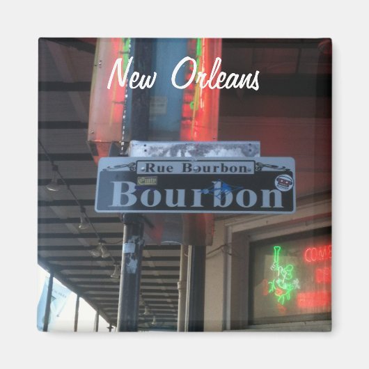 New Orleans Louisiana Bourbon Street magneet (Voorkant)