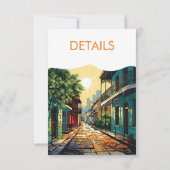 New Orleans Louisiana bruiloft details retro Kaart (Achterkant)