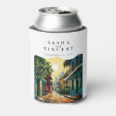 New Orleans Louisiana Bruiloft Retro Blikjeskoeler (Blikje Achterkant)