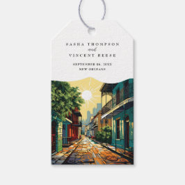 New Orleans Louisiana Bruiloft Retro Cadeaulabel