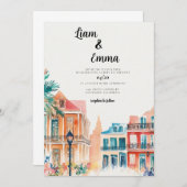 New Orleans Louisiana bruiloft uitnodiging (Voorkant / Achterkant)