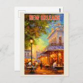  New Orleans Louisiana Cafe Reizen Briefkaart (Voorkant / Achterkant)