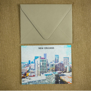  New Orleans Louisiana City Silhouette Briefkaart