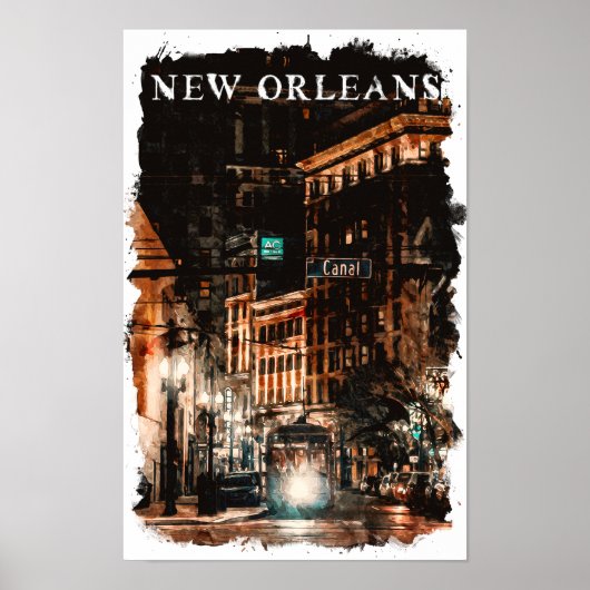 New Orleans Louisiana City Uitzicht Poster (Voorkant)