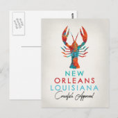 New Orleans Louisiana Crawfish Bright Briefkaart (Voorkant / Achterkant)