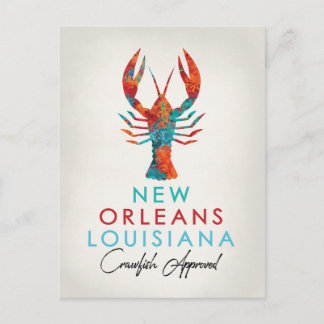 New Orleans Louisiana Crawfish Bright Briefkaart