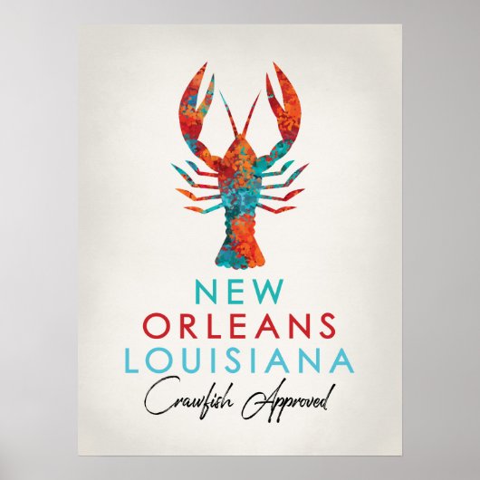 New Orleans Louisiana Crawfish Bright Poster (Voorkant)