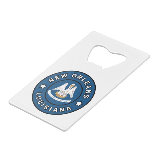 New Orleans Louisiana Creditkaart Flessenopener (Voorkant Gekanteld)