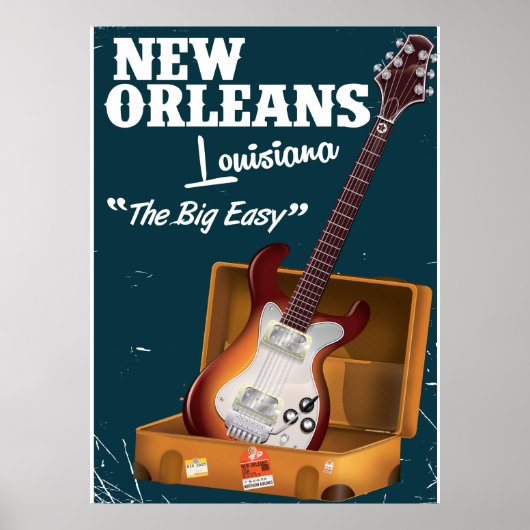 New Orleans Louisiana Electric Guitar poster (Voorkant)