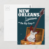 New Orleans Louisiana Electric Guitar poster Briefkaart (Voorkant / Achterkant)