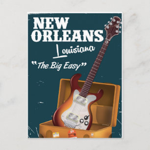 New Orleans Louisiana Elektrische Gitaar poster Briefkaart