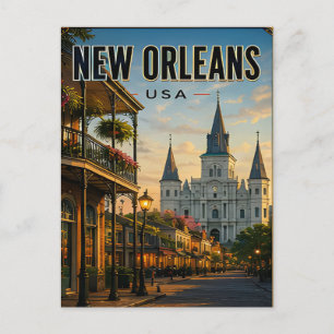 New Orleans Louisiana Franse Wijk Architectuur Briefkaart