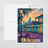 New Orleans Louisiana Franse wijk bij zonsondergan Briefkaart (Voorkant / Achterkant)