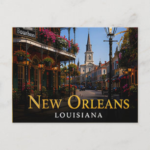 New Orleans Louisiana Franse Wijk Jazz Reizen Briefkaart