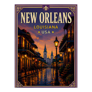 🎷 New Orleans Louisiana Franse Wijk Perfect Poster