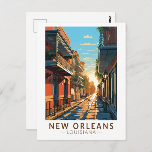 New Orleans Louisiana Franse wijk reizen kunst Briefkaart (Voorkant / Achterkant)