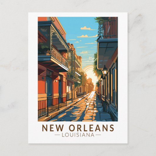 New Orleans Louisiana Franse wijk reizen kunst Briefkaart (Voorkant)
