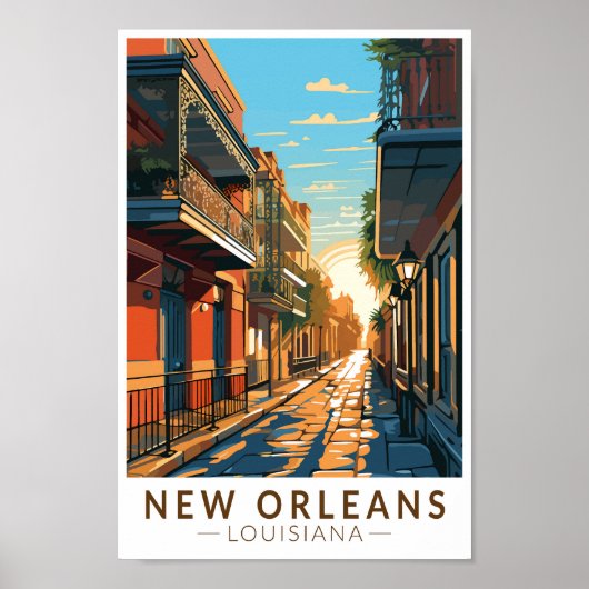 New Orleans Louisiana Franse wijk reizen kunst Poster (Voorkant)