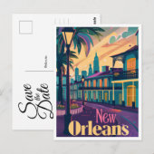 New Orleans Louisiana Franse wijk Save the Date Briefkaart (Voorkant / Achterkant)
