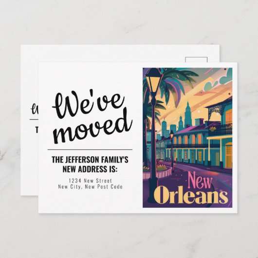 New Orleans Louisiana Franse wijk We hebben verhui Briefkaart (Voorkant / Achterkant)
